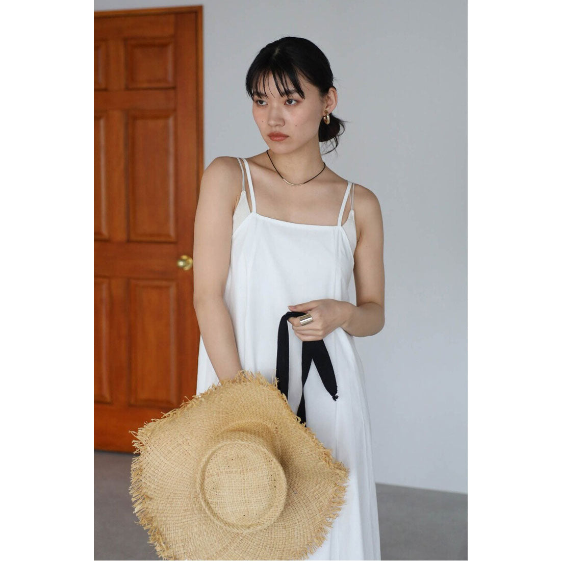 ボンジュールサガン BONJOUR SAGAN volume flare camisole one piece / ボリュームフレアキャミワンピース （OFF-WHITE） OFF-WHITE