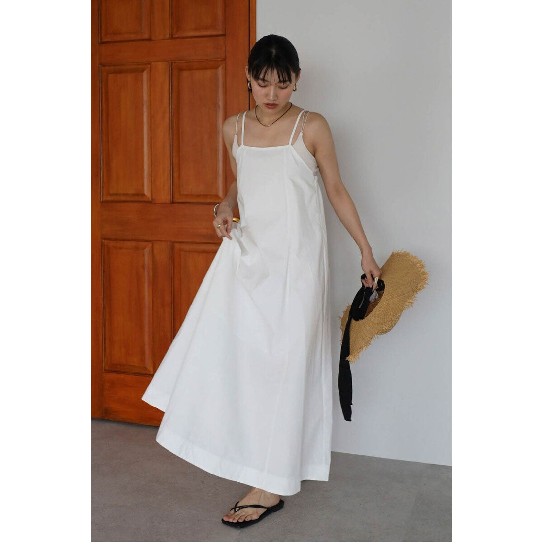 ボンジュールサガン BONJOUR SAGAN volume flare camisole one piece / ボリュームフレアキャミワンピース （OFF-WHITE） OFF-WHITE