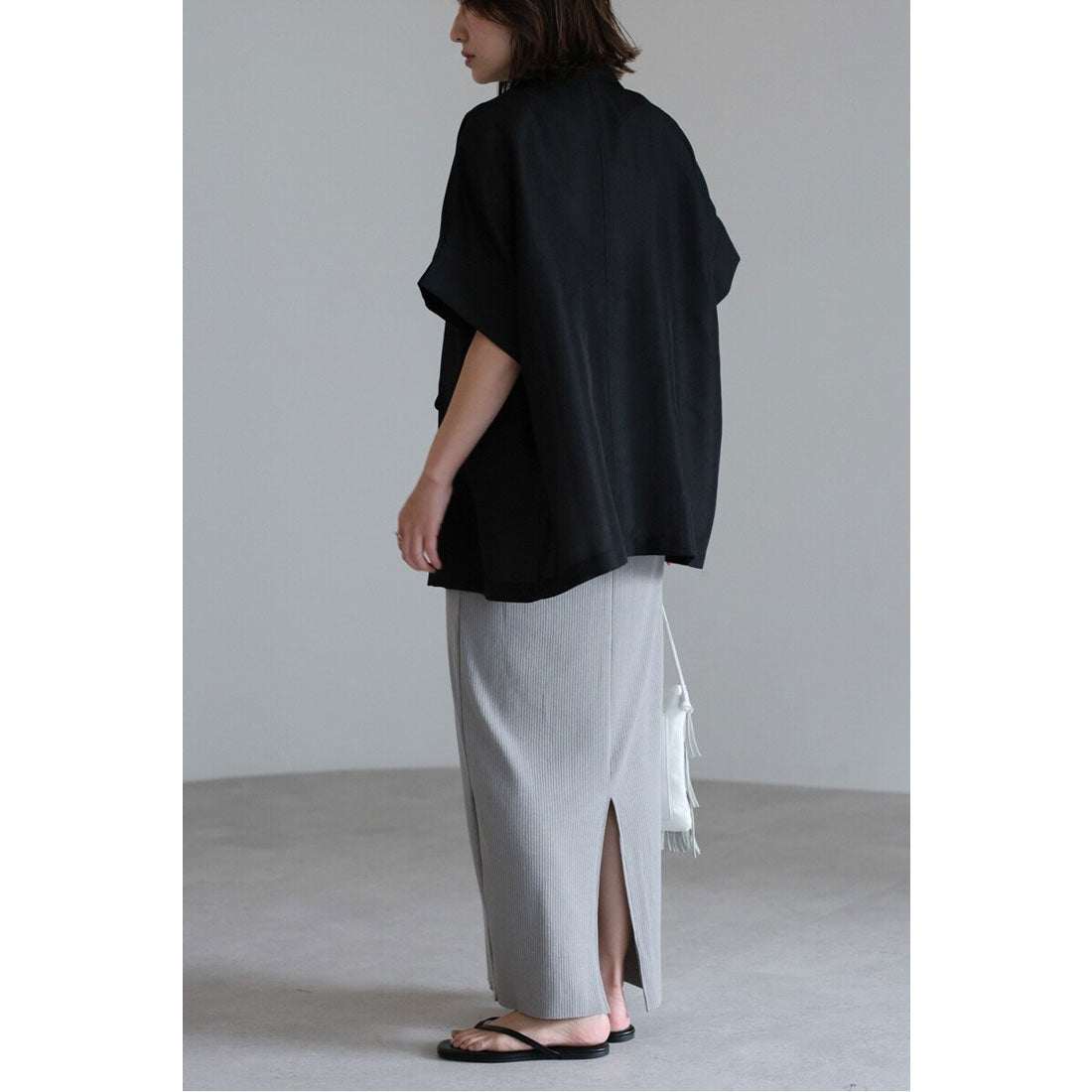 ボンジュールサガン BONJOUR SAGAN リネンライク半袖ジャケット （BLACK） BLACK