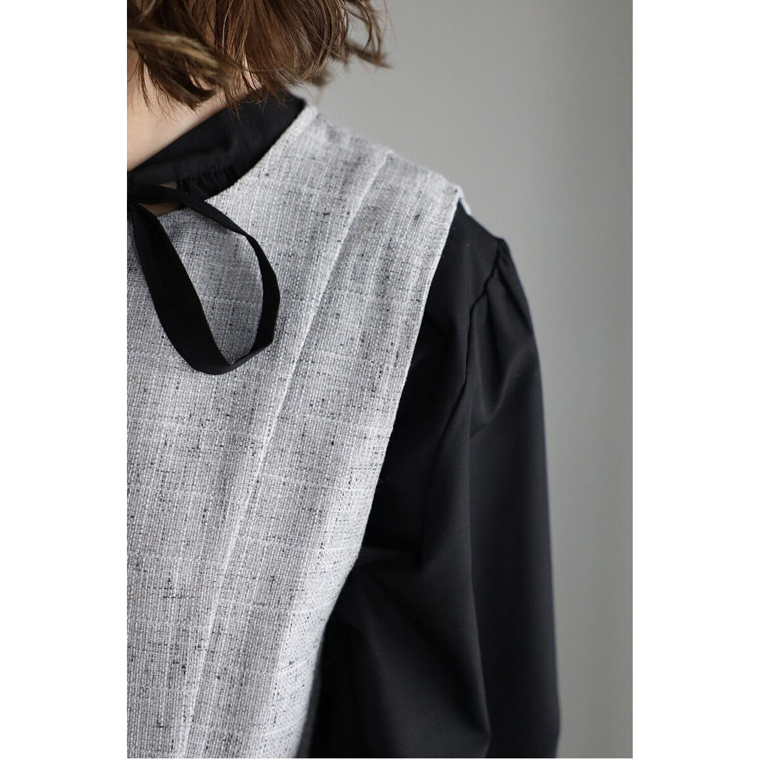 ボンジュールサガン BONJOUR SAGAN スリーブレスライトツイードオールインワン （BLACK） BLACK