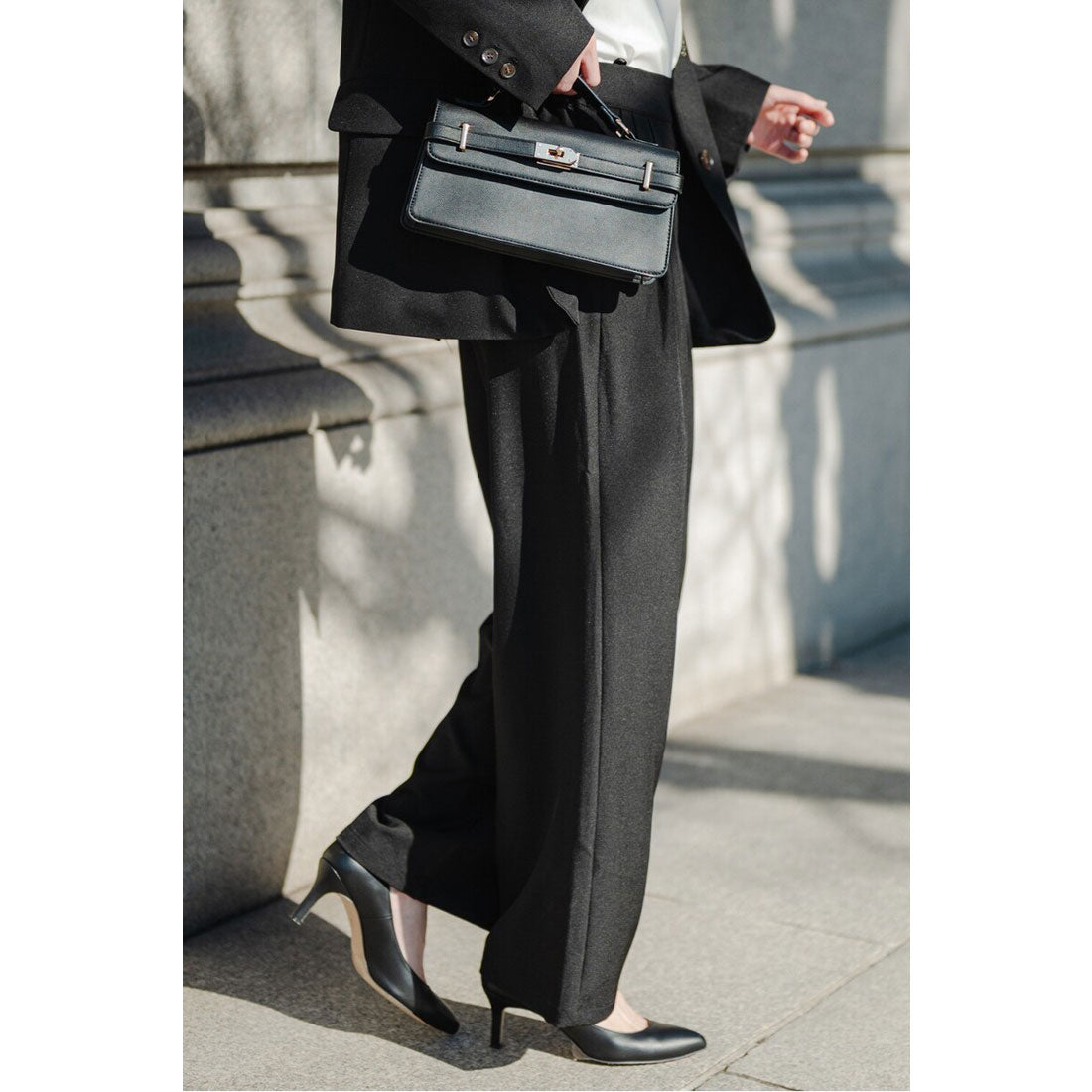 ボンジュールサガン BONJOUR SAGAN スーツ地ツイルタックパンツ （BLACK） BLACK