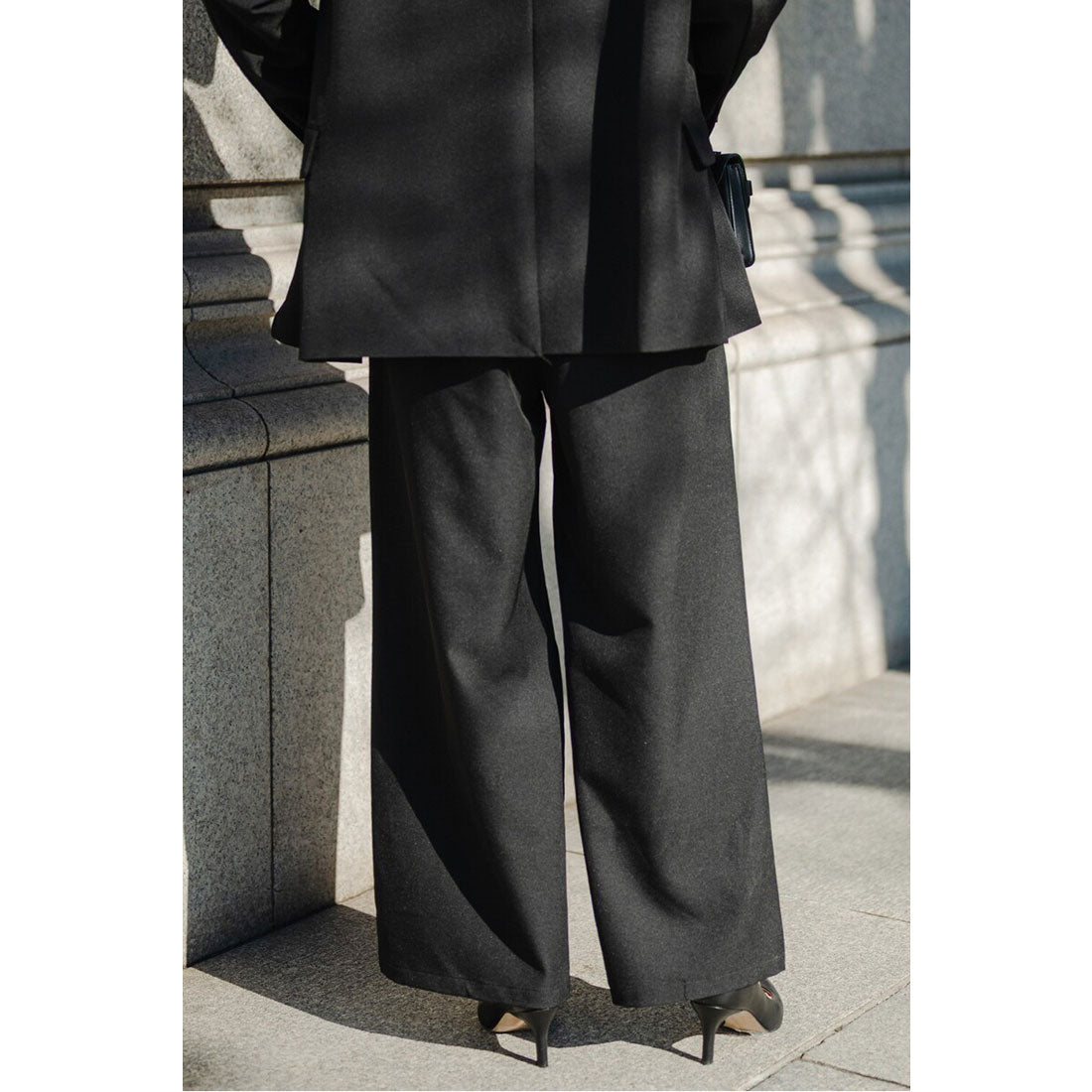 ボンジュールサガン BONJOUR SAGAN スーツ地ツイルタックパンツ （BLACK） BLACK