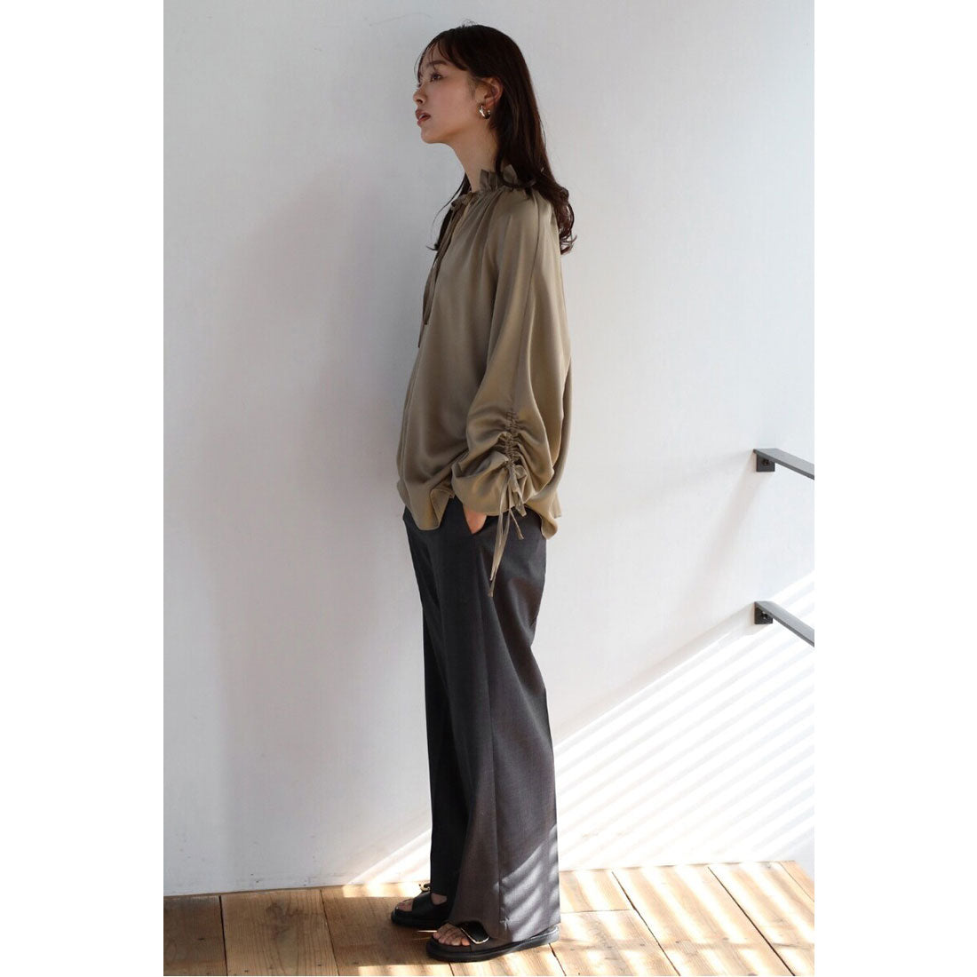 ボンジュールサガン BONJOUR SAGAN satin ribbon blouse / サテンリボンブラウス （OFF-WHITE） OFF-WHITE