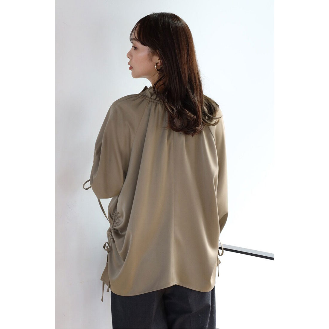 ボンジュールサガン BONJOUR SAGAN satin ribbon blouse / サテンリボンブラウス （OFF-WHITE） OFF-WHITE