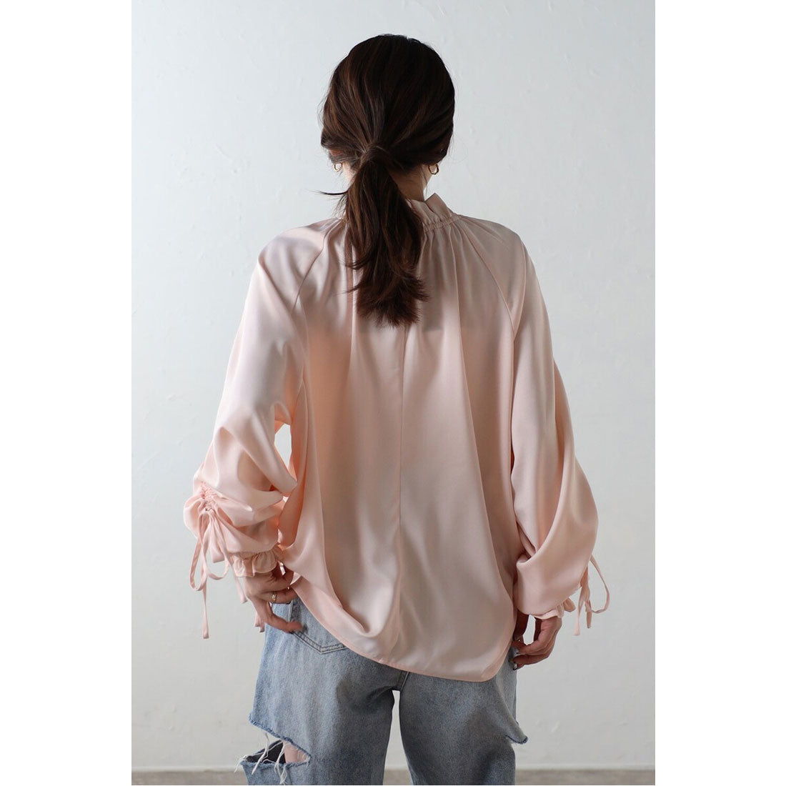ボンジュールサガン BONJOUR SAGAN satin ribbon blouse / サテンリボンブラウス （OFF-WHITE） OFF-WHITE