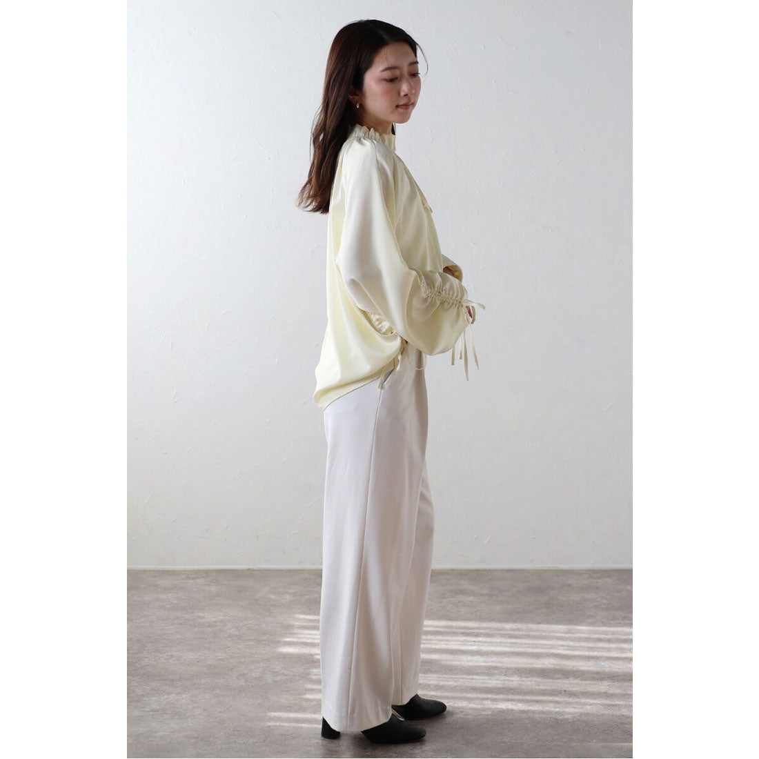 ボンジュールサガン BONJOUR SAGAN satin ribbon blouse / サテンリボンブラウス （OFF-WHITE） OFF-WHITE