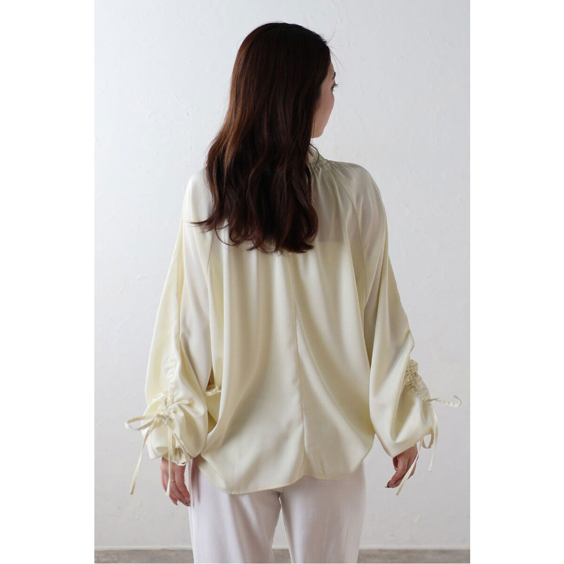 ボンジュールサガン BONJOUR SAGAN satin ribbon blouse / サテンリボンブラウス （OFF-WHITE） OFF-WHITE