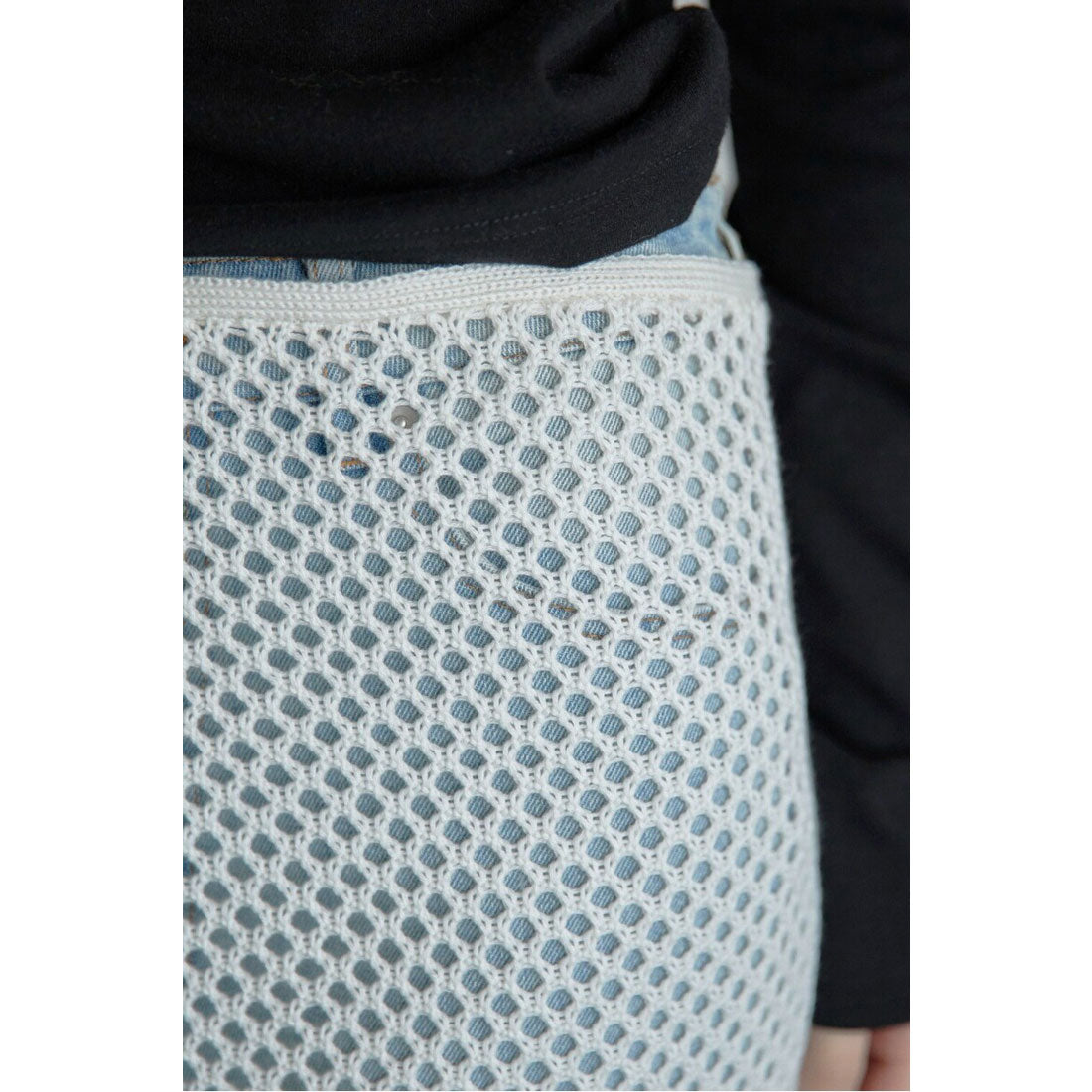 ボンジュールサガン BONJOUR SAGAN openwork knitted wrap skirt / 透かし編みラップスカート （OFF-WHITE） OFF-WHITE