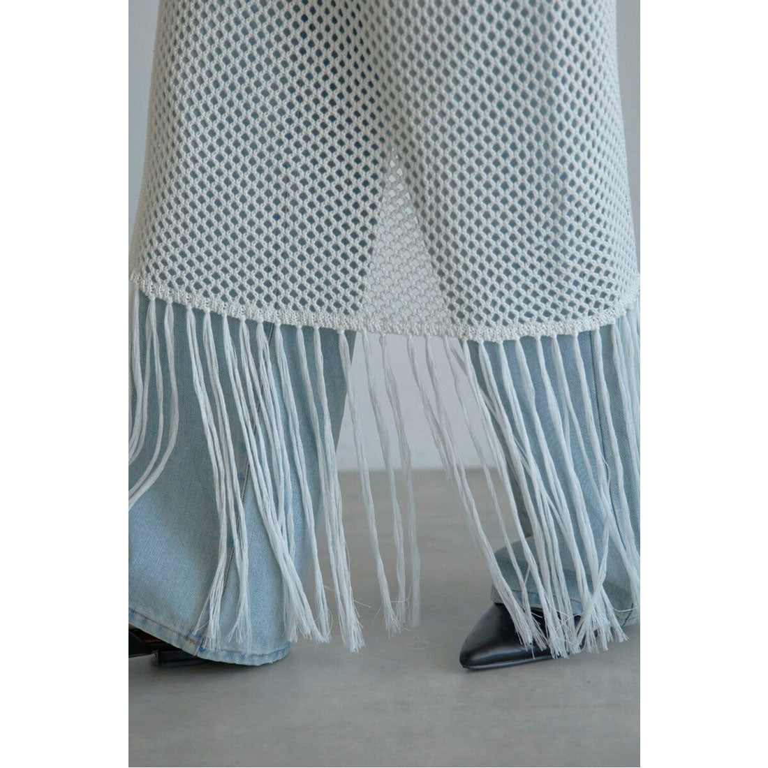 ボンジュールサガン BONJOUR SAGAN openwork knitted wrap skirt / 透かし編みラップスカート （OFF-WHITE） OFF-WHITE