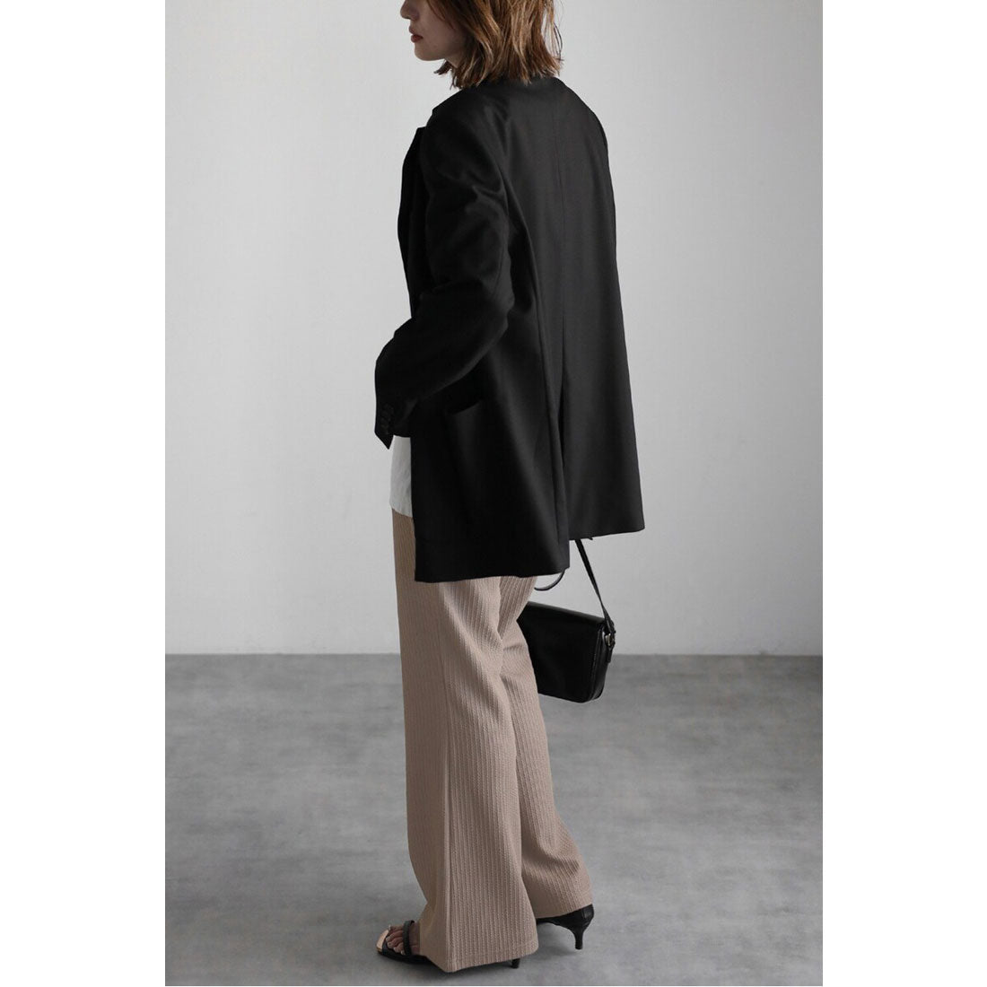 ボンジュールサガン BONJOUR SAGAN エンボスストライプイージーパンツ （DARK-GRAY） DARK-GRAY