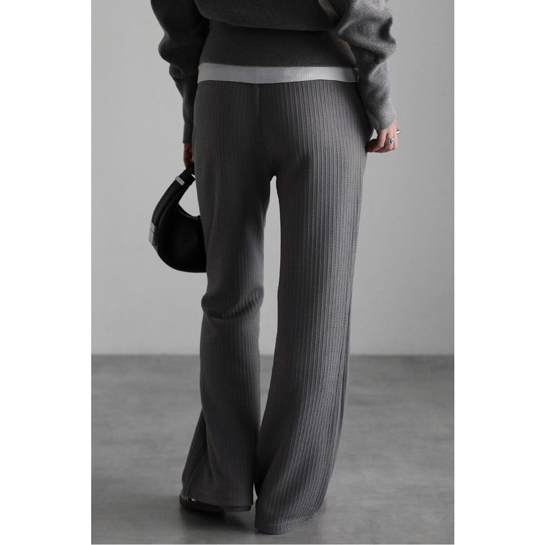 ボンジュールサガン BONJOUR SAGAN エンボスストライプイージーパンツ （DARK-GRAY） DARK-GRAY