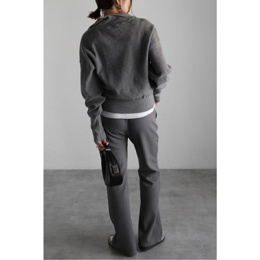 ボンジュールサガン BONJOUR SAGAN エンボスストライプイージーパンツ （DARK-GRAY） DARK-GRAY