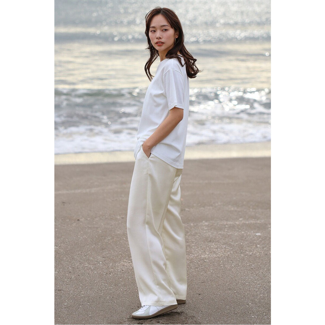 ボンジュールサガン BONJOUR SAGAN glossy satin pants / グロッシーサテンパンツ （MINT） MINT