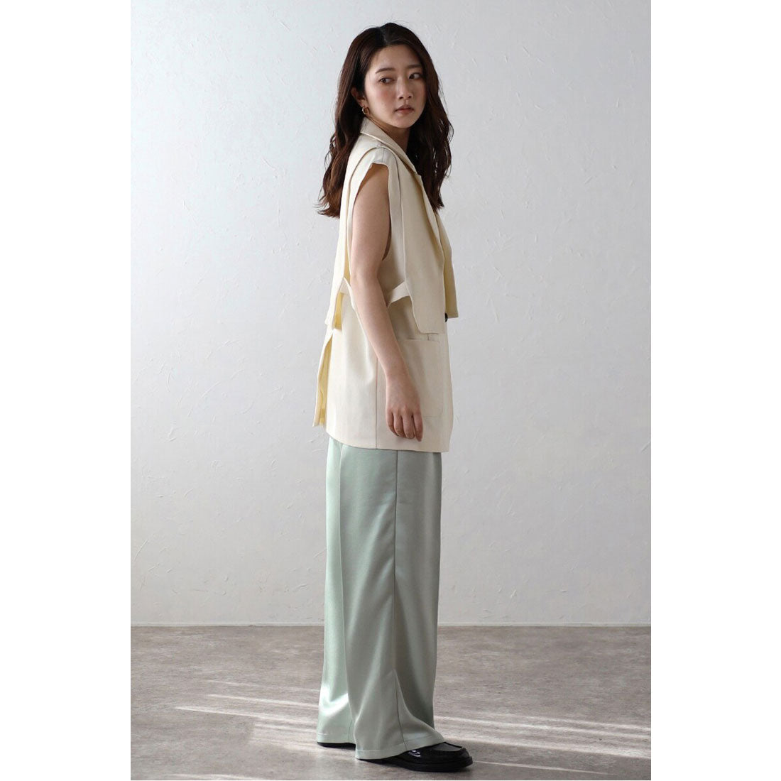 ボンジュールサガン BONJOUR SAGAN glossy satin pants / グロッシーサテンパンツ （MINT） MINT