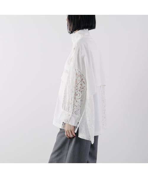ブラン BLANC BLANC シャツジャケット PB51504 ツイル レース （19/black-ブラック） 19/black-ブラック