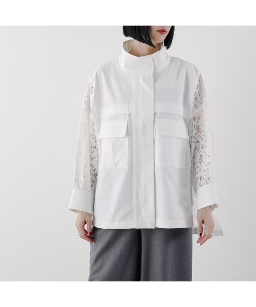 ブラン BLANC BLANC シャツジャケット PB51504 ツイル レース （11/off-white-ホワイト） 11/off-white-ホワイト