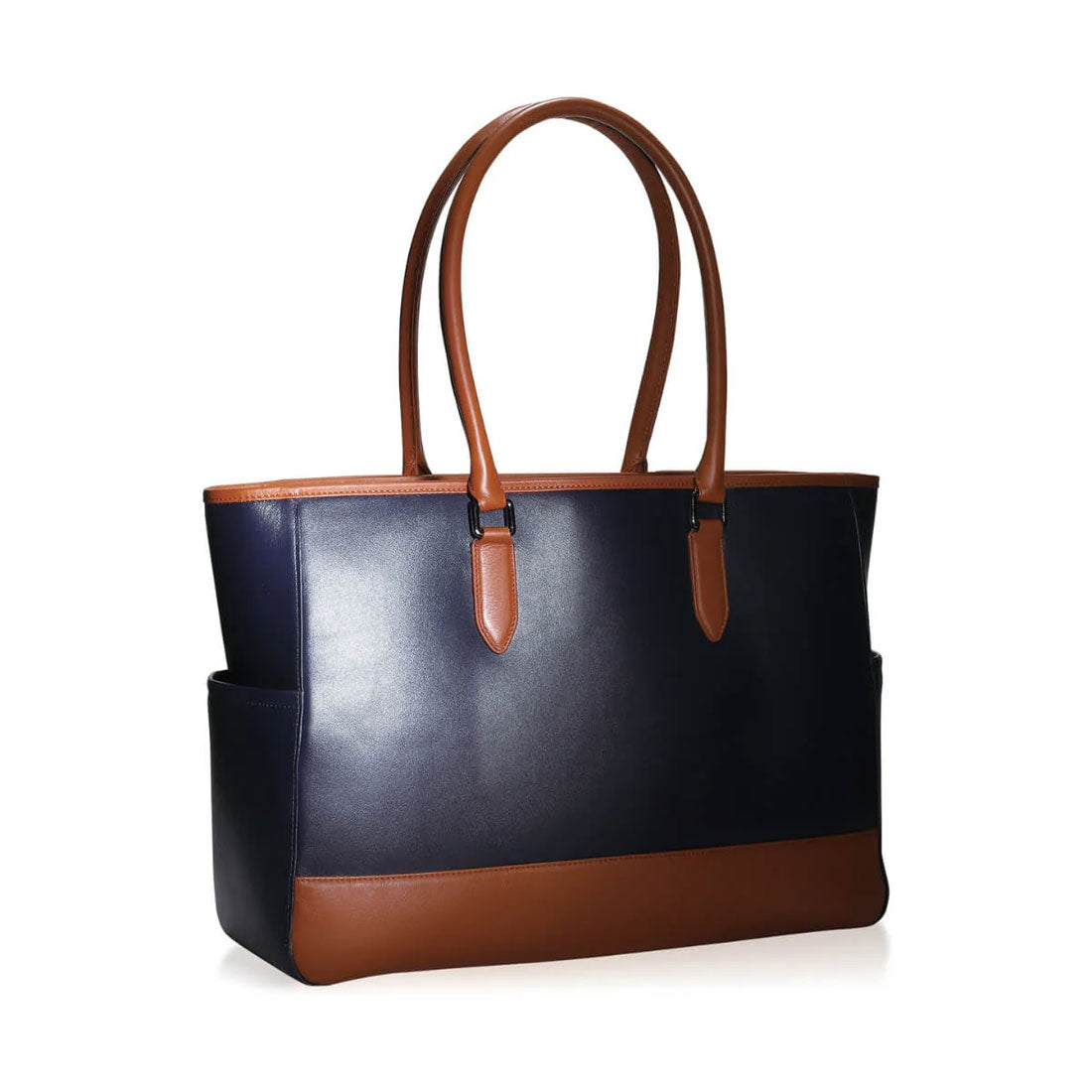 ブルーシンシア BLUE SINCERE トートバッグ メンズ  バイカラー大容量 本革 自立 撥水 9ポケット付き A4 PC14インチ対応 （ダークネイビー×レトロキャメル） ダークネイビー×レトロキャメル