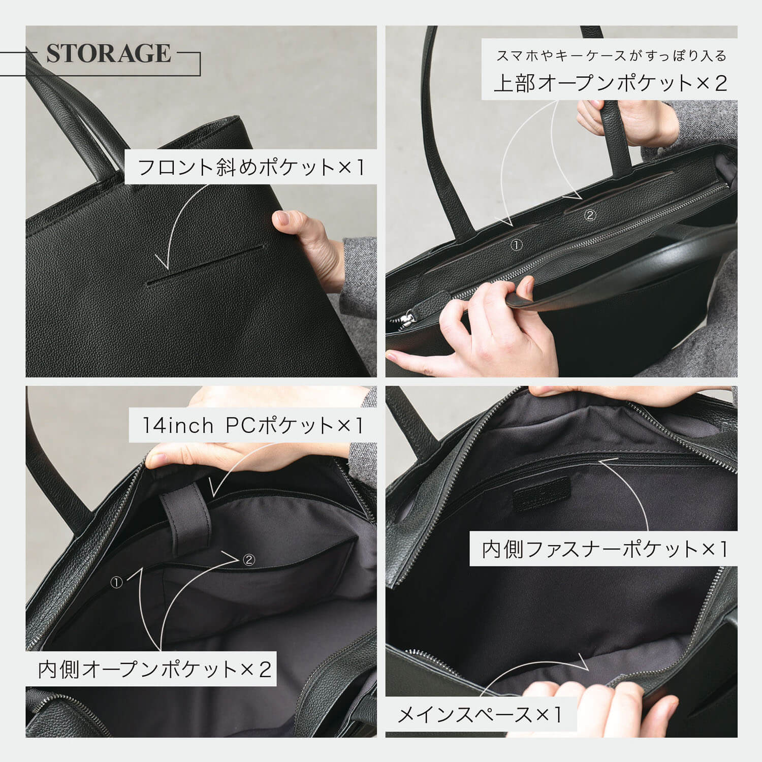 ブルーシンシア BLUE SINCERE 本革 シンプル 大容量 トートバッグ / terra - テラ - （ダークネイビー） ダークネイビー