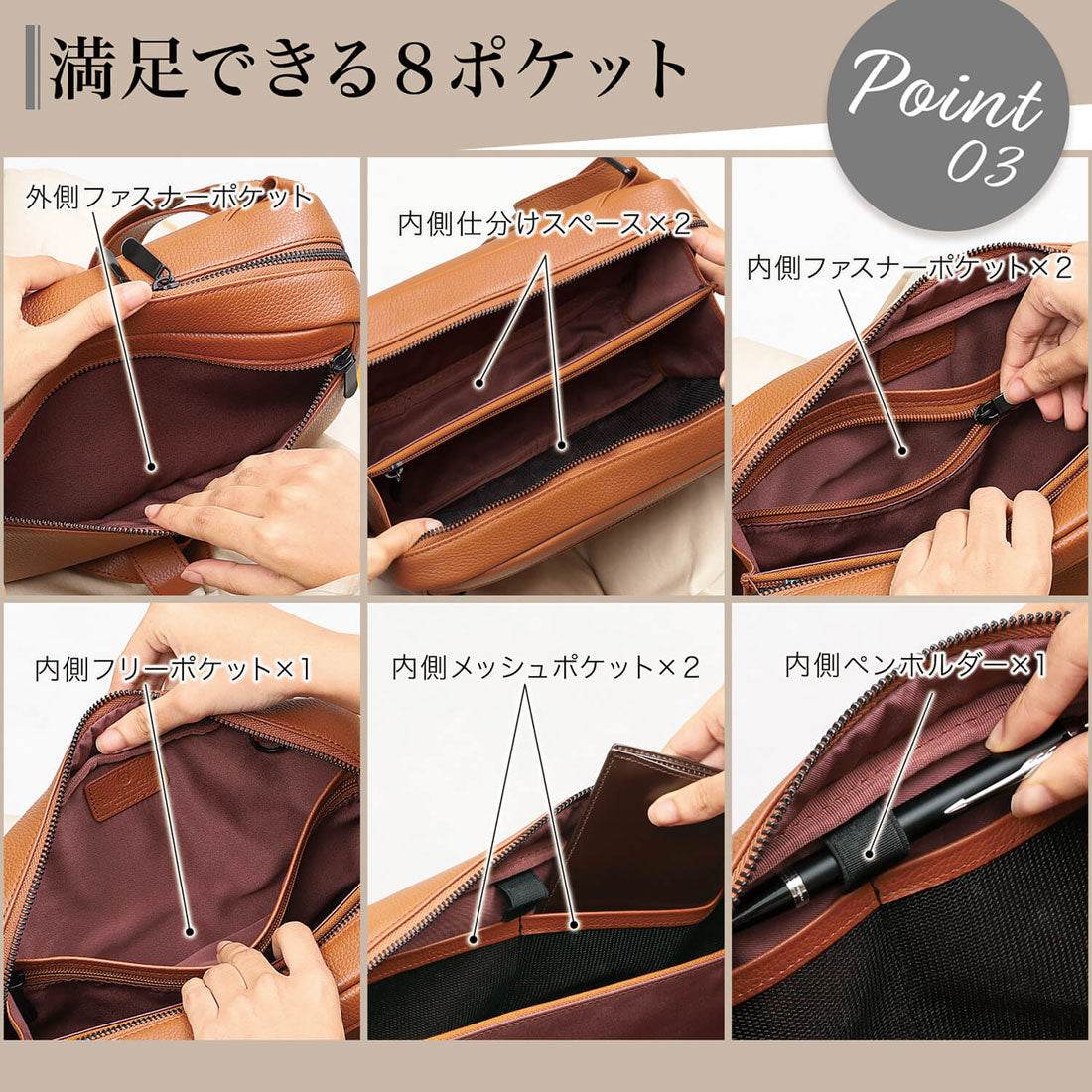Blue Cynthia BLUE SINCERE Genuine Leather Full-Open Shoulder Bag / Ras