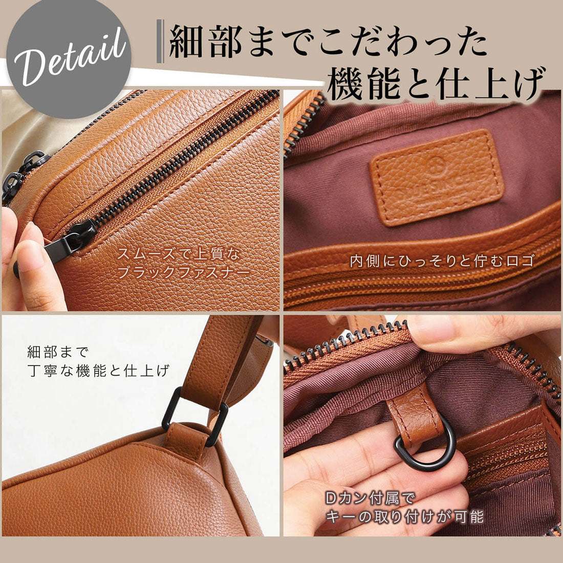 ブルーシン Blue Cynthia BLUE SINCERE Genuine Leather Full-Open Shoulder Bag / Ras
