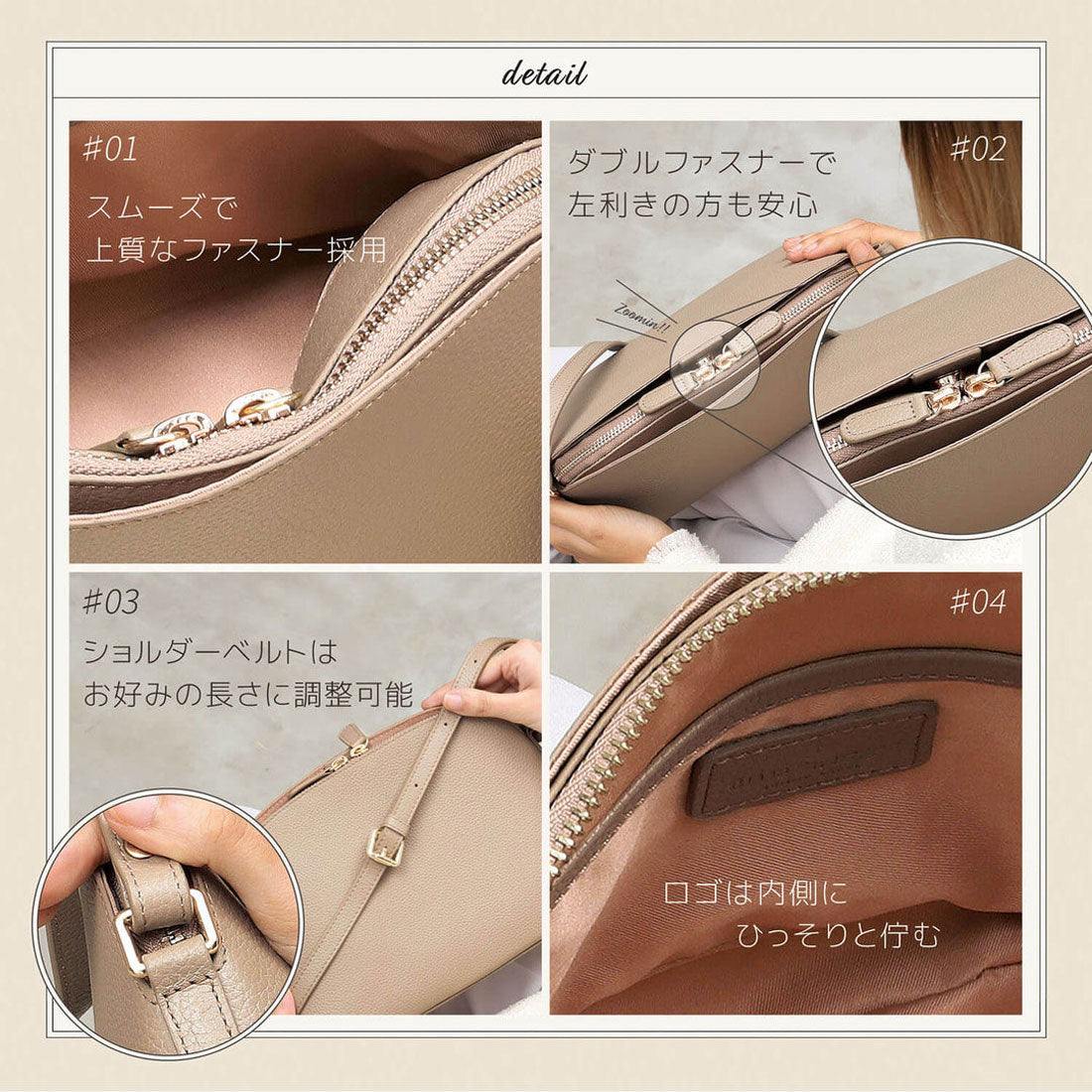 ブルーシンシア BLUE SINCERE 本革 ショルダーバッグ 4ポケット レディース 大容量 軽量 かわいい おしゃれ （ディープグリーン） ディープグリーン