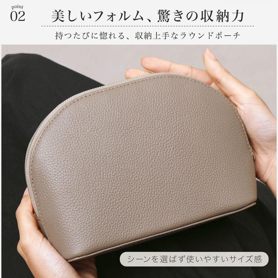 ブルーシンシア BLUE SINCERE ポーチ 小物入れ 本革 大容量 自立 ラウンド型 レディース メンズ （スワニーピンク） スワニーピンク