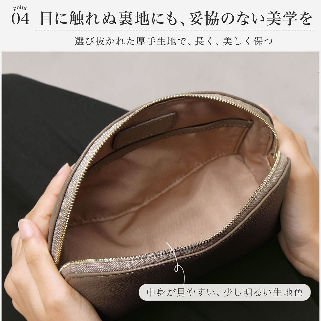 ブルーシンシア BLUE SINCERE ポーチ 小物入れ 本革 大容量 自立 ラウンド型 レディース メンズ （スワニーピンク） スワニーピンク