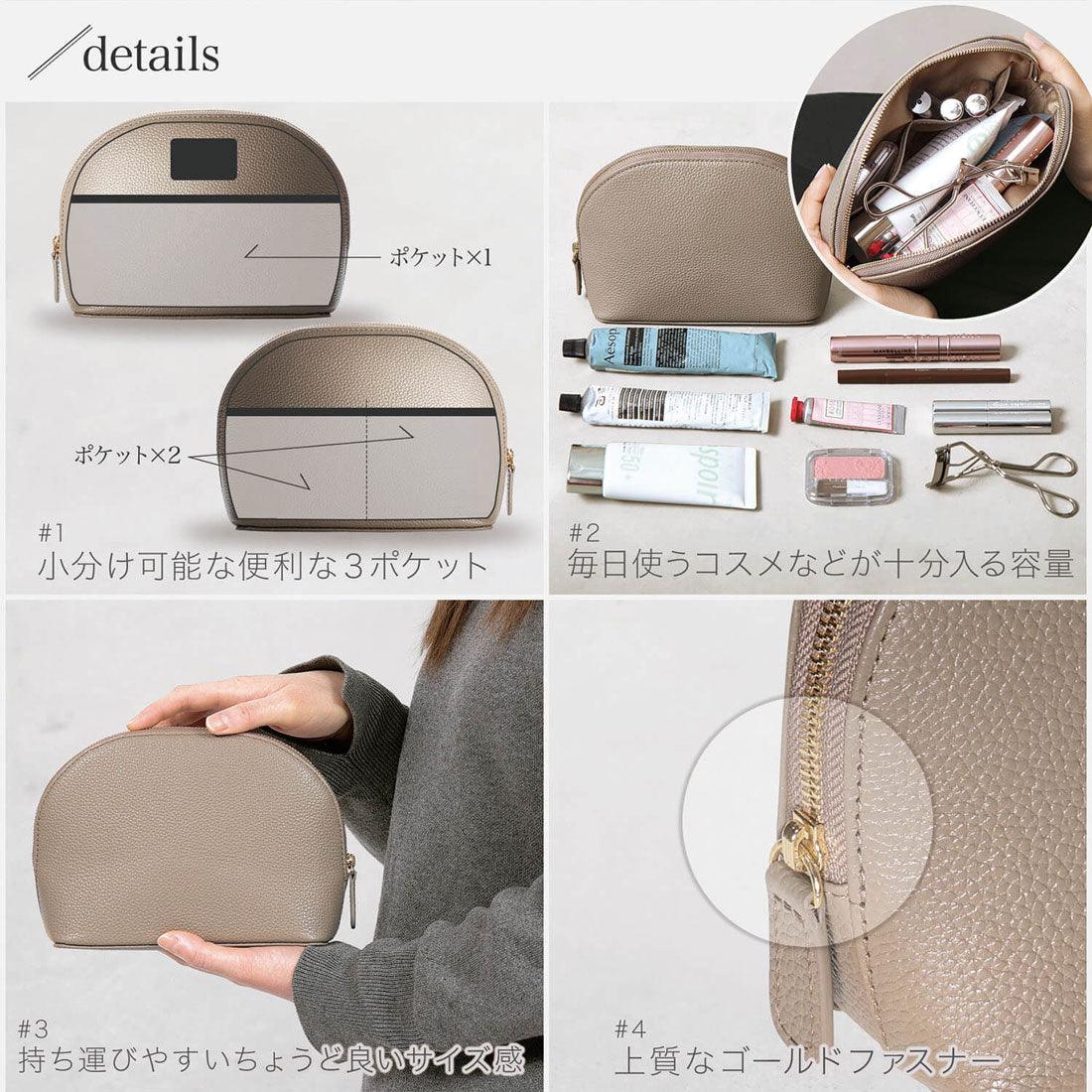 ブルーシンシア BLUE SINCERE ポーチ 小物入れ 本革 大容量 自立 ラウンド型 レディース メンズ （スワニーピンク） スワニーピンク