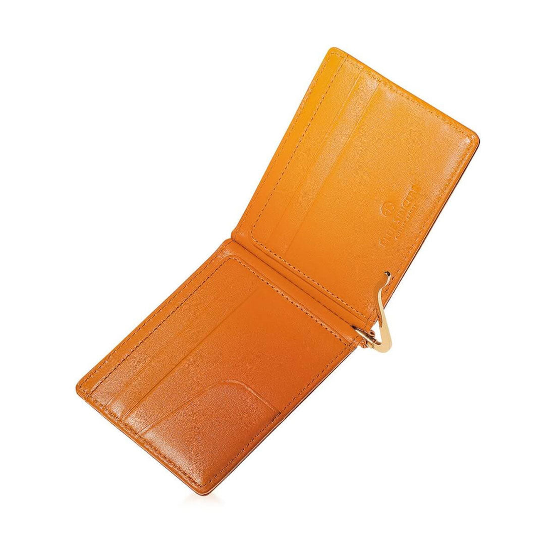 ブルーシンシア BLUE SINCERE マネークリップ 本革 イタリアンレザー 二つ折り財布 札入れ 薄型 ミニウォレット （レトロキャメル） レトロキャメル