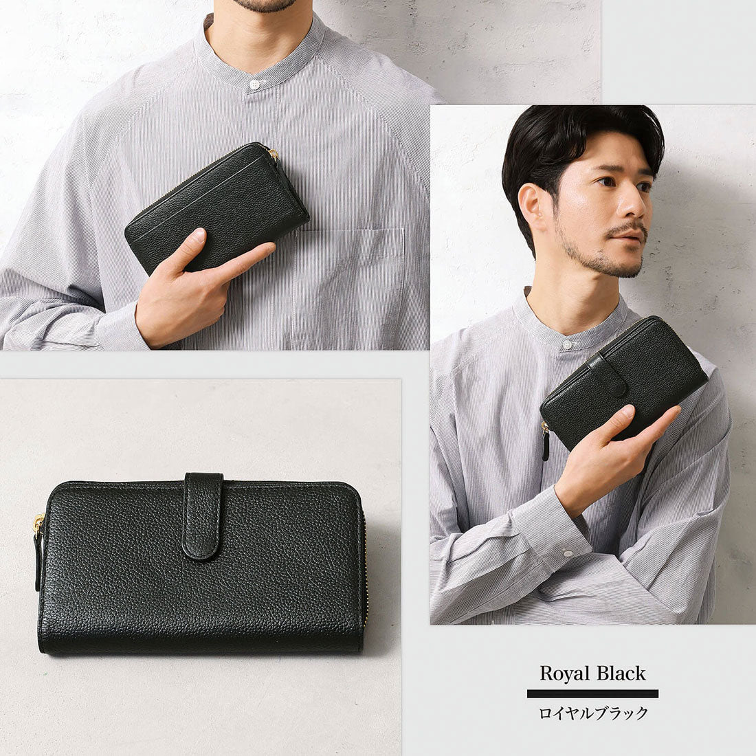 ブルーシンシア BLUE SINCERE 通帳も入る 長財布 メンズ 本革 大容量 カード30枚 RFID スキミングブロック （ダークネイビー） ダークネイビー