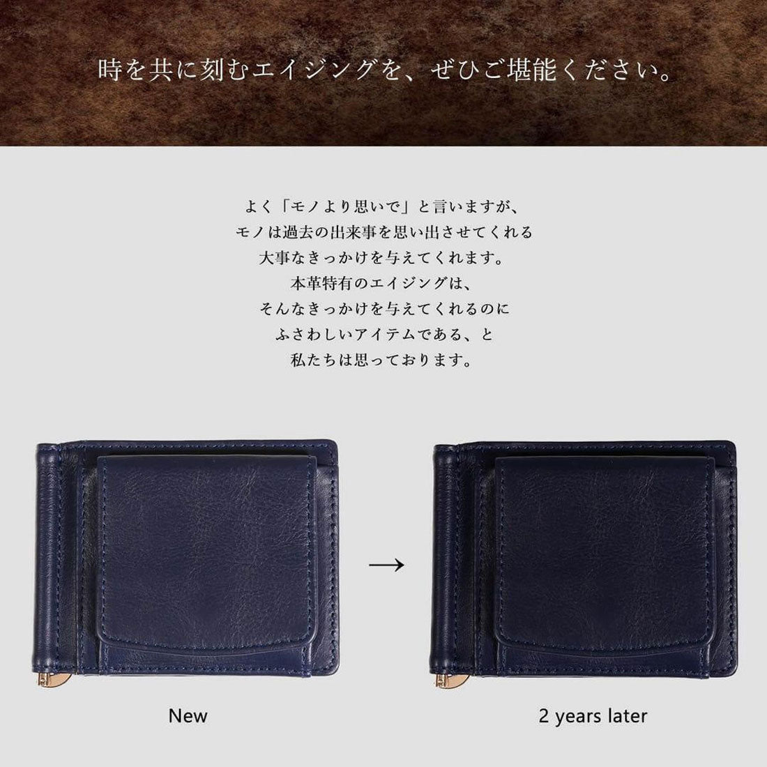 ブルーシンシア BLUE SINCERE マネークリップ オールインワンタイプ 本革 大容量 カードケース （ブラック × キャメル） ブラック × キャメル