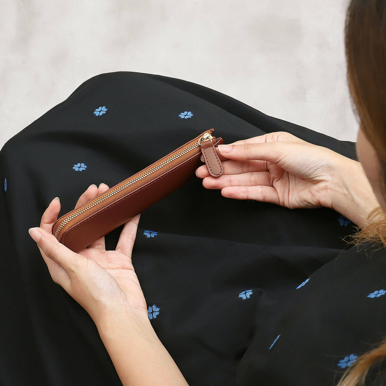 ブルーシンシア BLUE SINCERE 本革 スリム ペンケース L字型ファスナー 筆箱 / Shape - シェイプ - （ディープグリーン） ディープグリーン