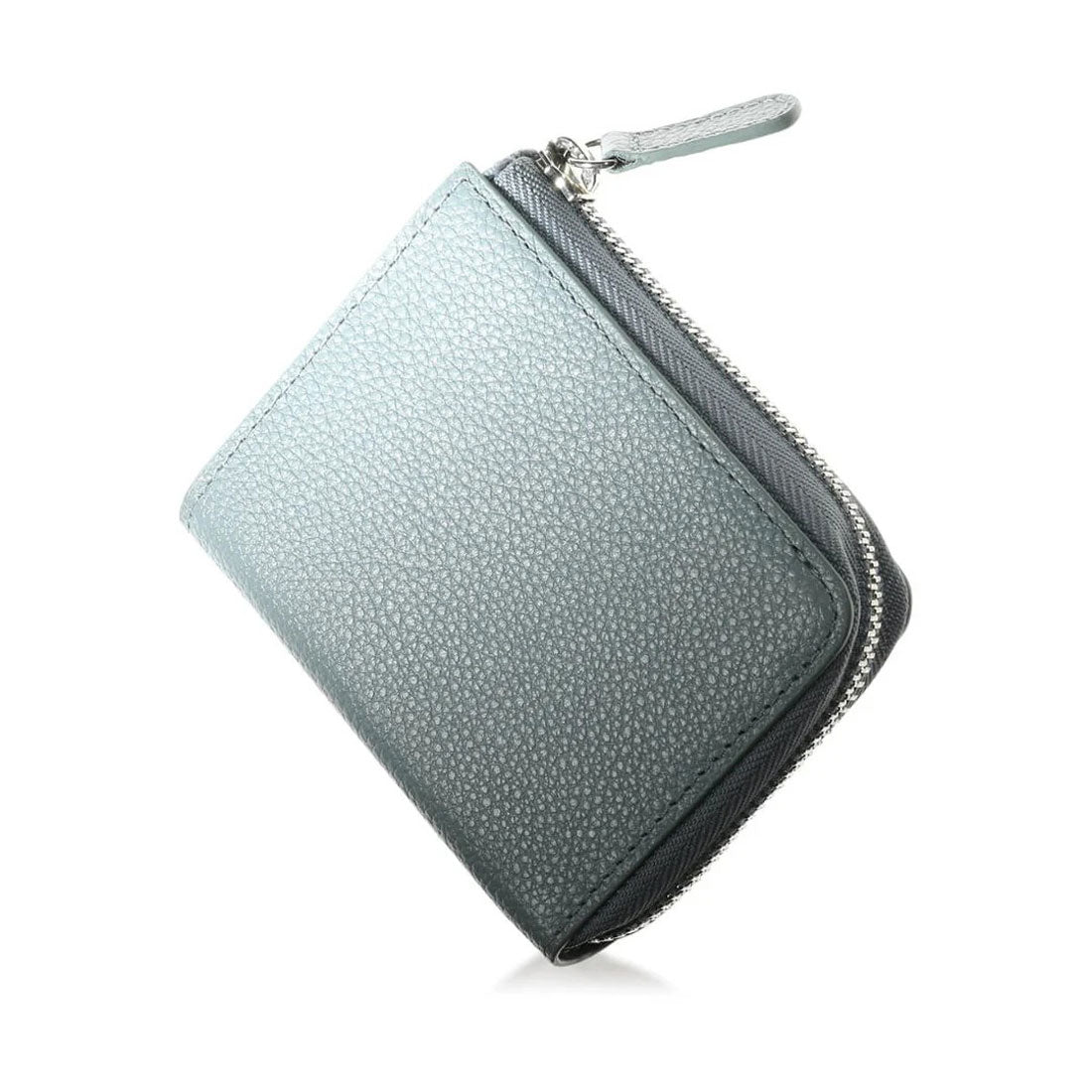 ブルーシンシア BLUE SINCERE 本革 ミニ財布 二つ折り 大容量 レディース RFID スキミングブロック カード15枚 （スカイブルー） スカイブルー