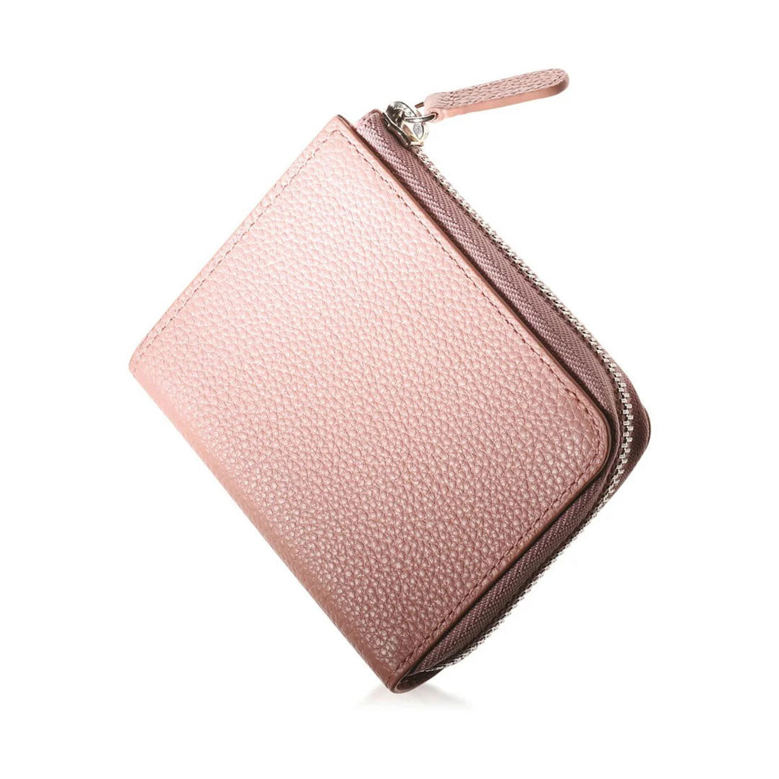 ブルーシンシア BLUE SINCERE 本革 ミニ財布 二つ折り 大容量 レディース RFID スキミングブロック カード15枚 （スワニーピンク） スワニーピンク