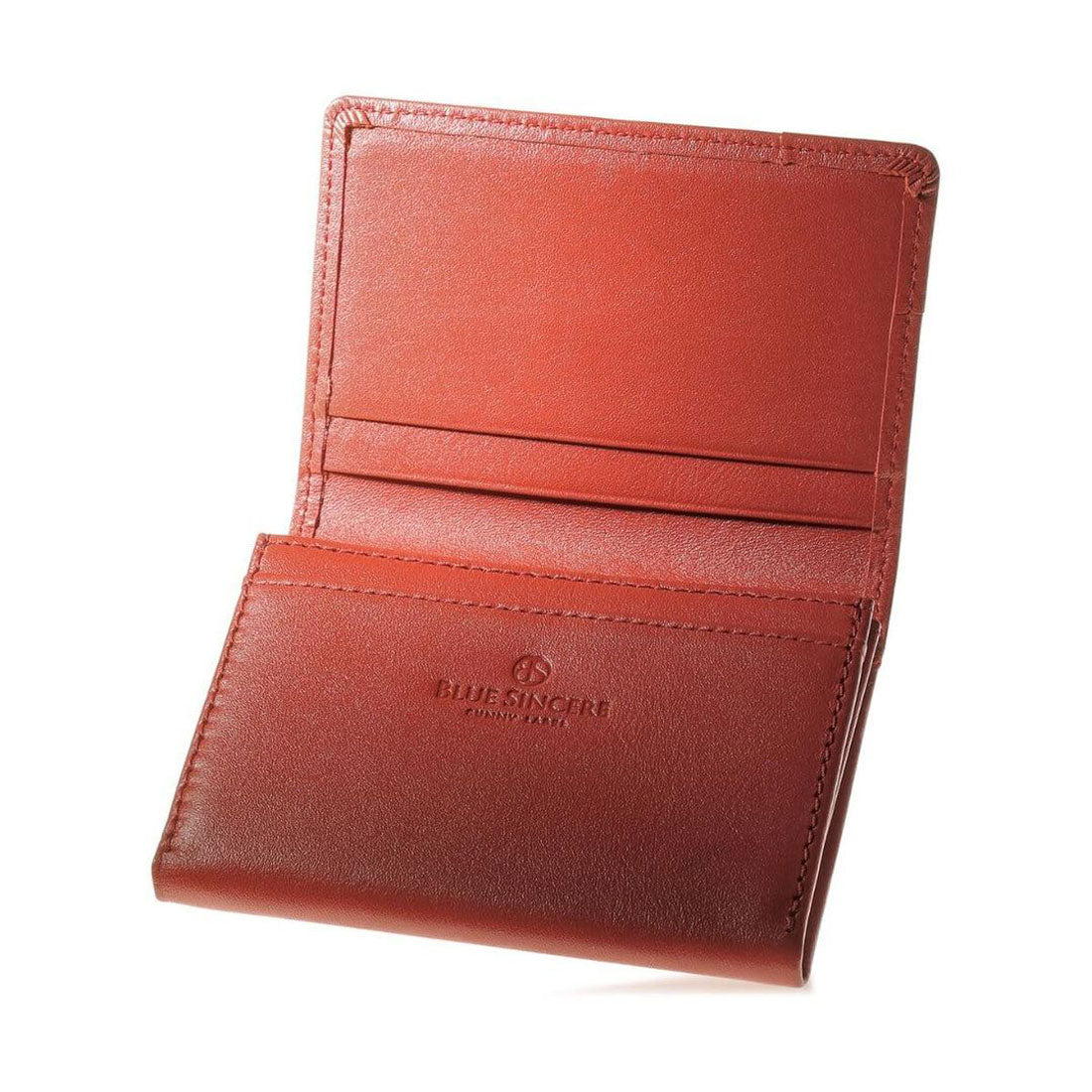ブルーシンシア BLUE SINCERE 名刺入れ レディース 本革 50枚 大容量 仕分け可能 名刺ケース （バーミリオンレッド） バーミリオンレッド