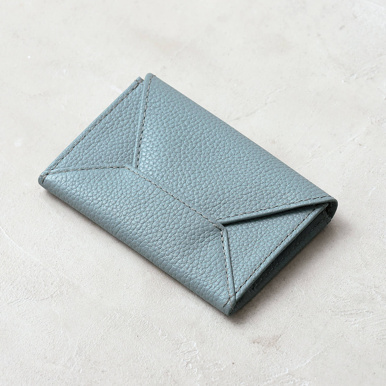 ブルーシンシア BLUE SINCERE 本革 レター型 名刺入れ カードケース / rosa - ロサ - （チャコールグレー×スカイブルー） チャコールグレー×スカイブルー