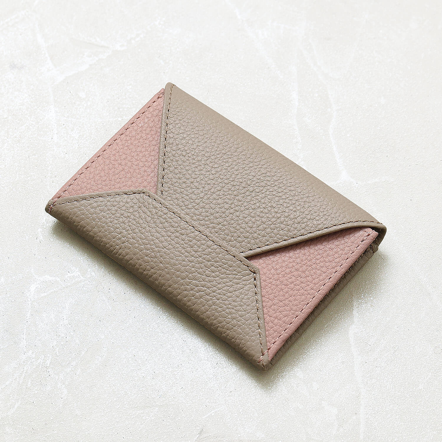 ブルーシンシア BLUE SINCERE 本革 レター型 名刺入れ カードケース / rosa - ロサ - （チャコールグレー×スカイブルー） チャコールグレー×スカイブルー