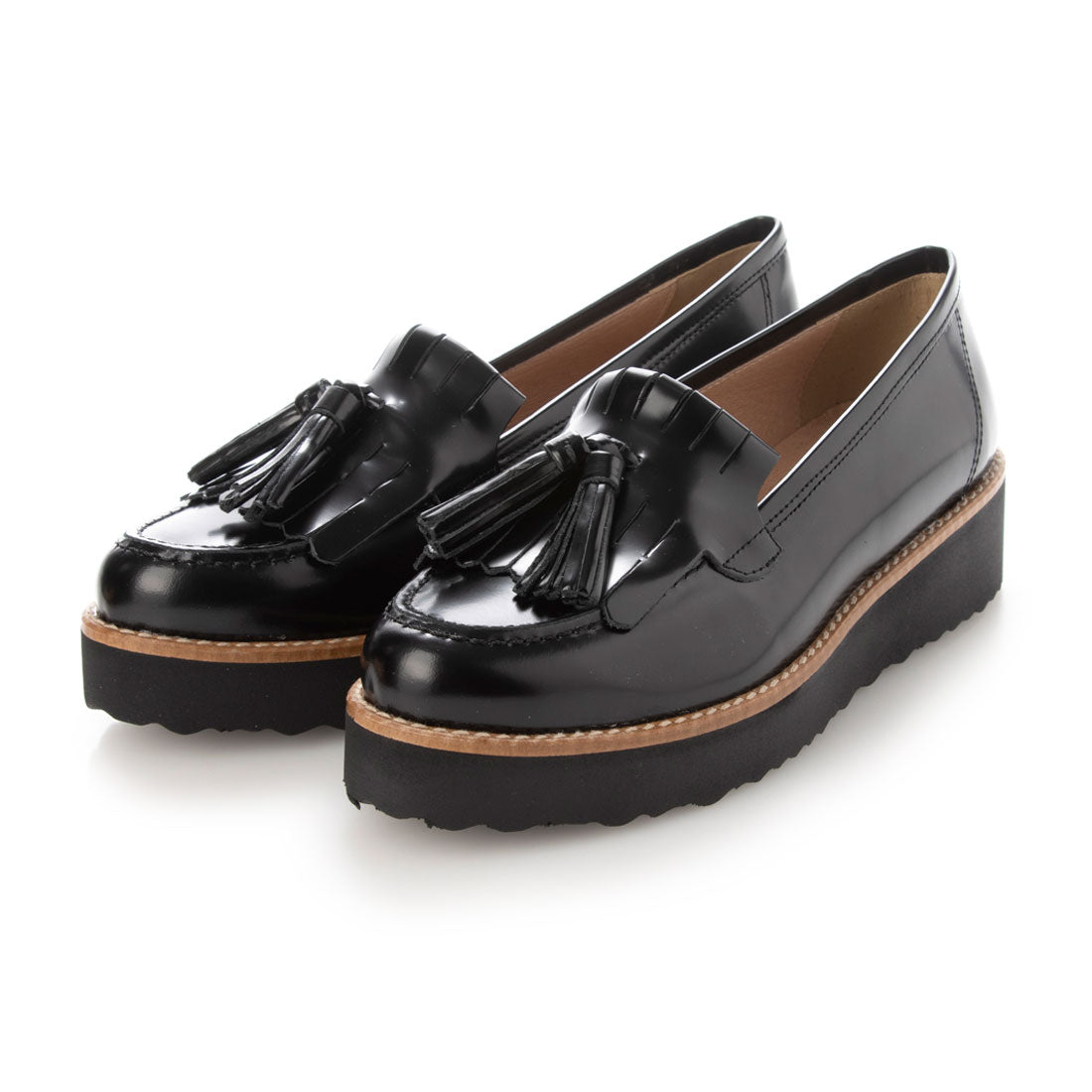 ボントレ BONTRE 厚底キルトタッセルローファー