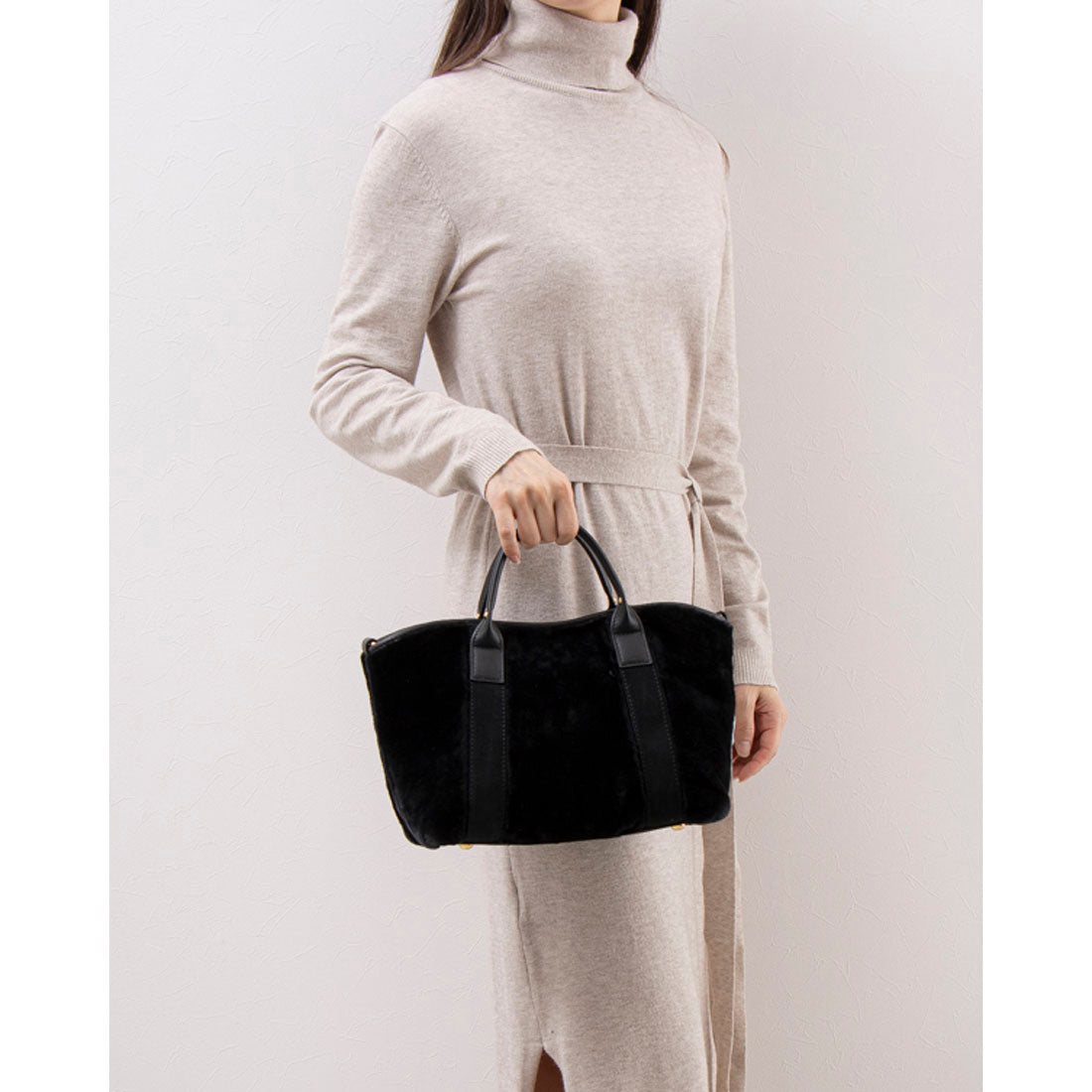 Bonfanti Leather Handle Mouton Bag