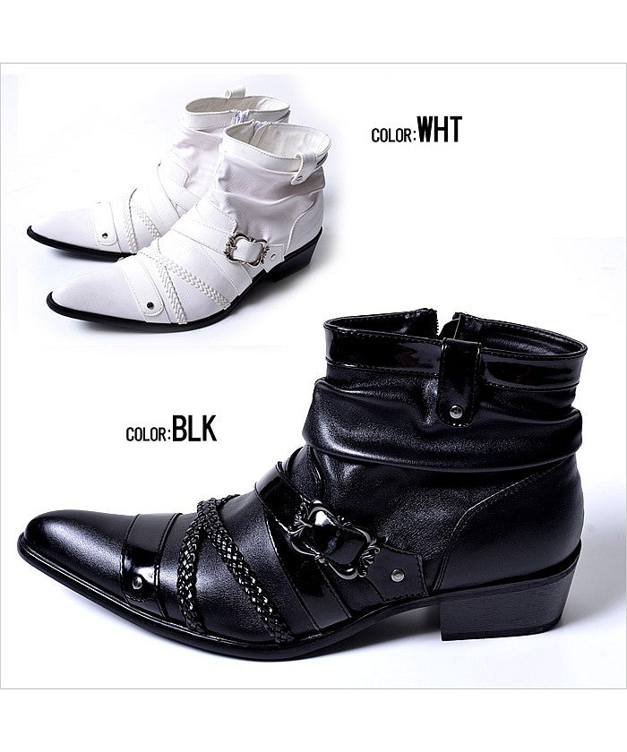 Boredom BOREDOM【Boredom】Cross Belt Short Drape Boots