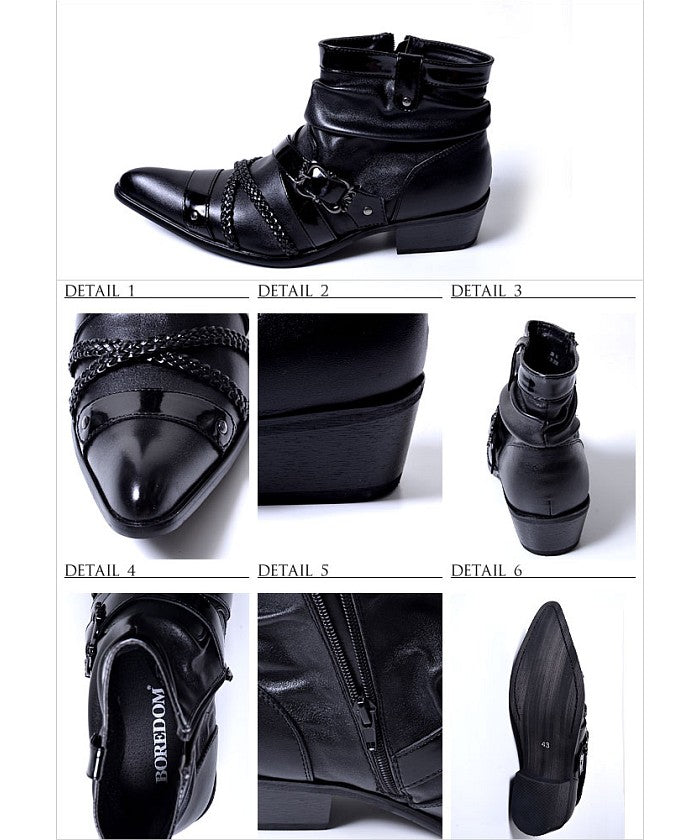 Boredom BOREDOM【Boredom】Cross Belt Short Drape Boots