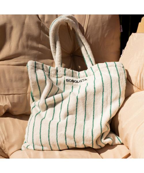 ボングスタ BONGUSTA BONGUSTA トートバッグ NARAM TOTEBAG ストライプ （PureWhite-Grass） PureWhite-Grass
