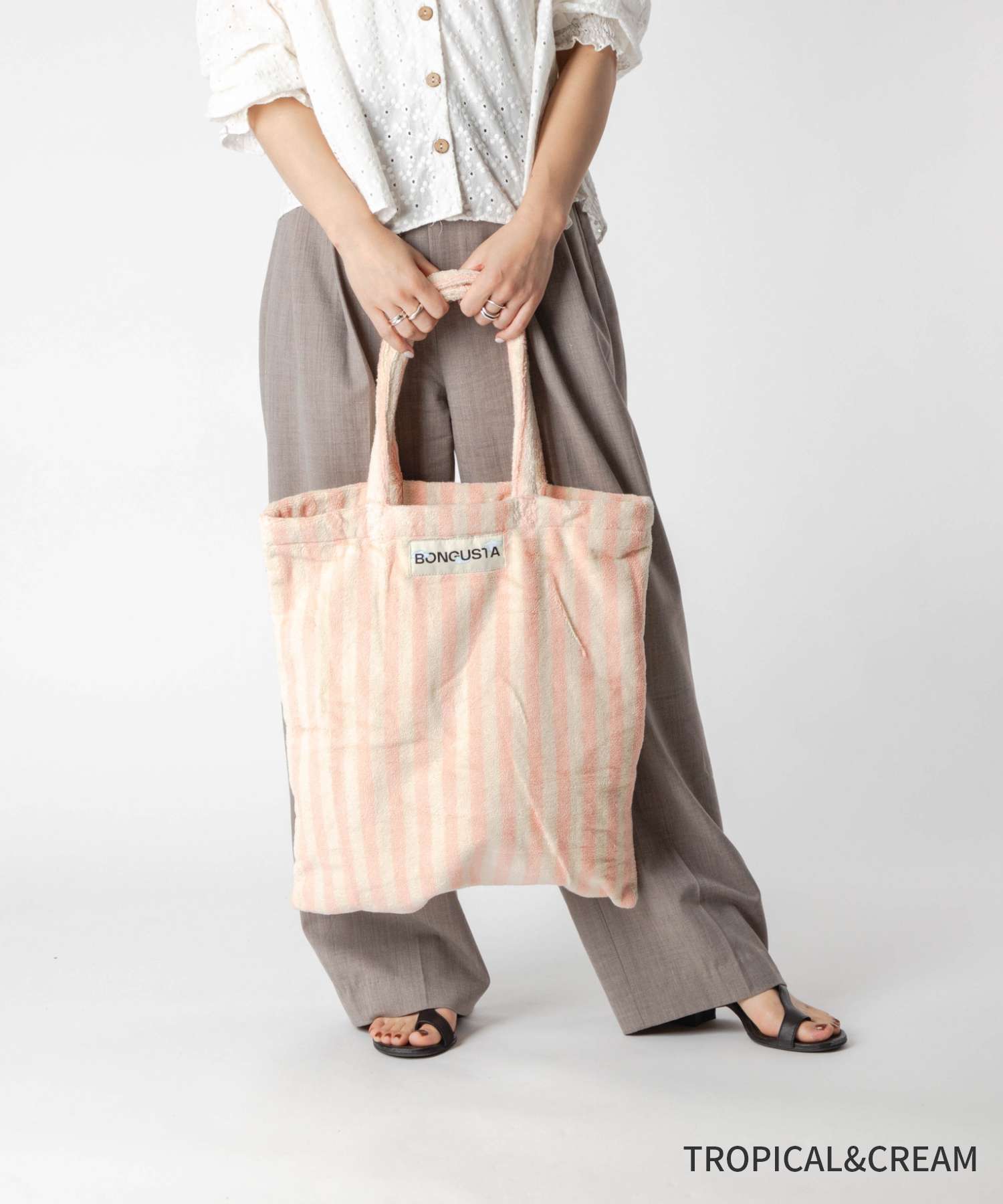 ボングスタ BONGUSTA ボングスタ BONGUSTA NARAM TOTEBAG SMALL ナラム トートバッグ スモール トートバッグ タオル地 レディース バッグ （SOFT FUCHSIA） SOFT FUCHSIA