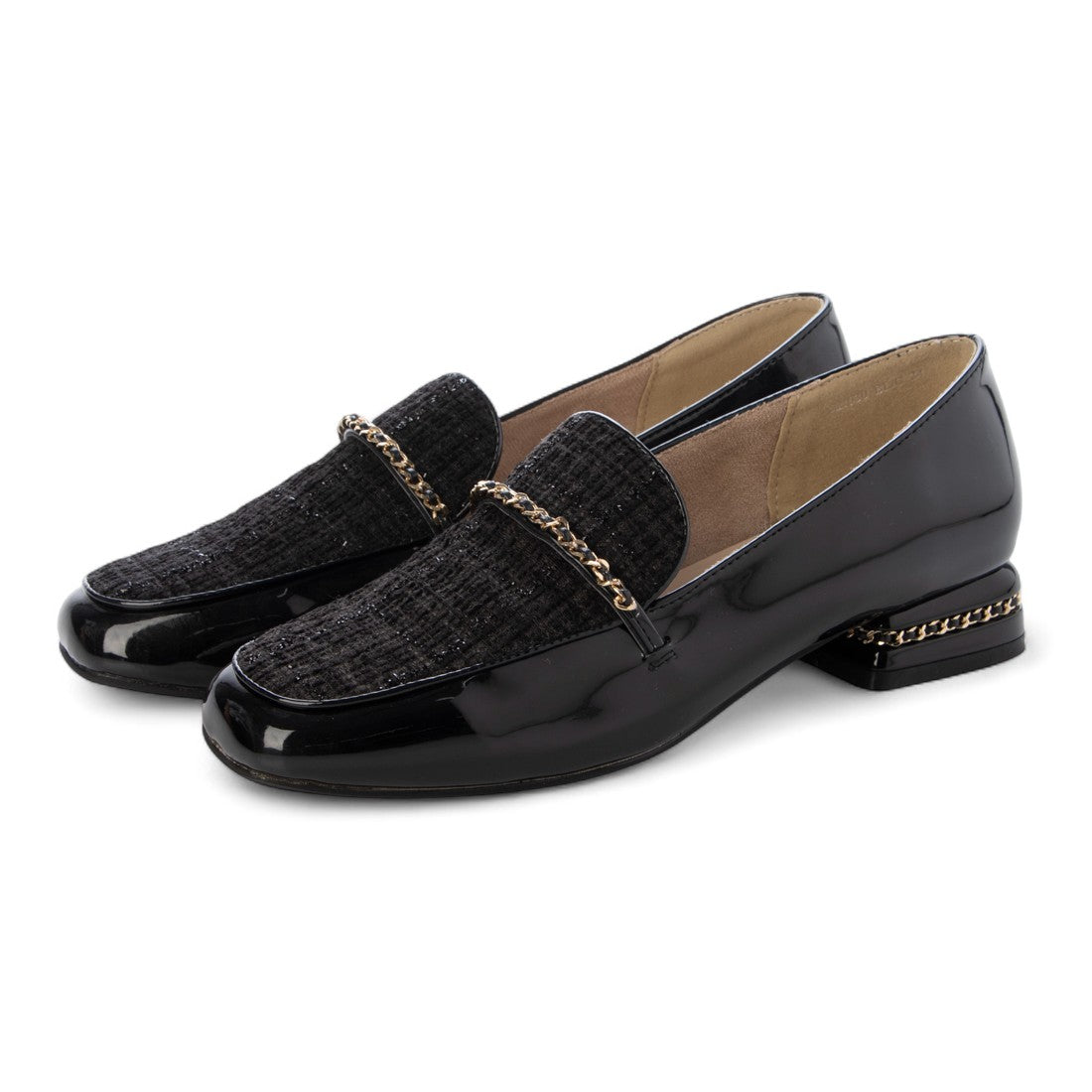 ブリジット バーキン Bridget Birkin パールヒールチェーンシューズ （ブラックコンビ） ブラックコンビ