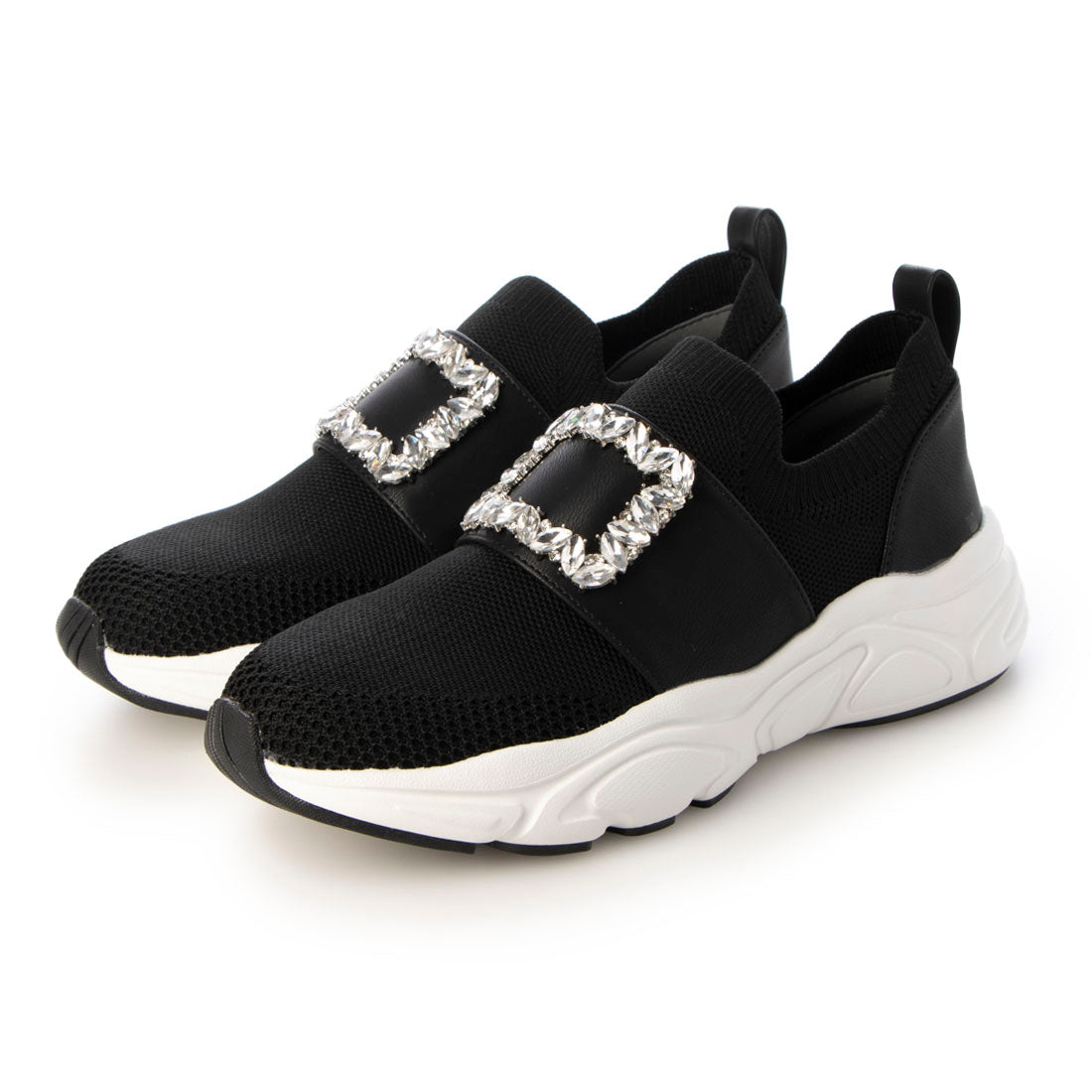 ブリジット バーキン Bridget Birkin ビジューバックルニットスニーカー （ブラック） ブラック