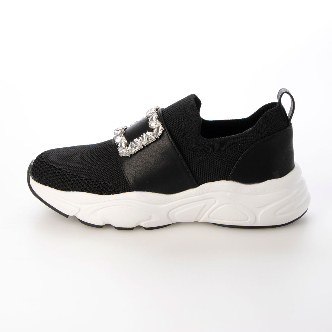 ブリジット バーキン Bridget Birkin ビジューバックルニットスニーカー （ブラック） ブラック