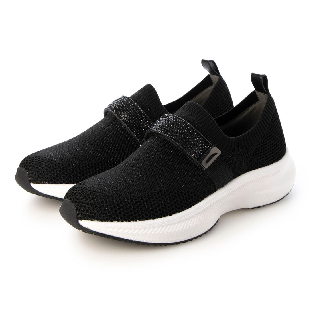 ブリジット バーキン Bridget Birkin ベルトストーンニットスニーカー （ブラック） ブラック