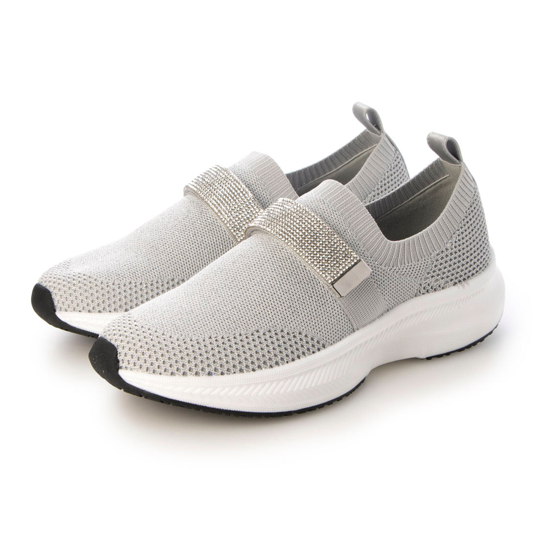 ブリジット バーキン Bridget Birkin ベルトストーンニットスニーカー （ライトグレー） ライトグレー