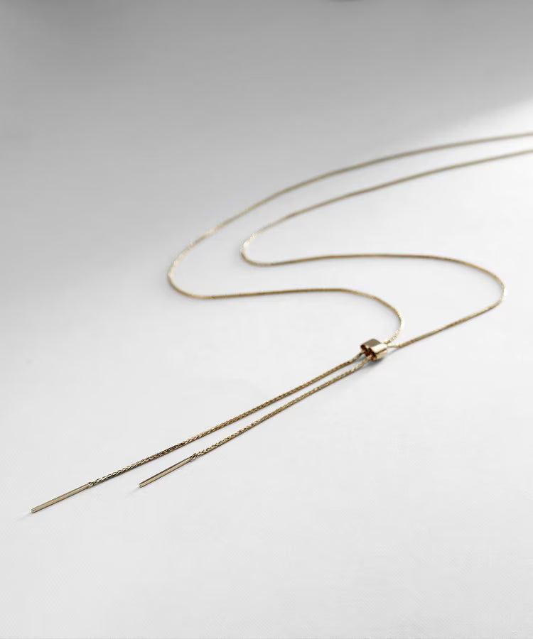 COCOSHNIK K10スパイクトリプル ラリエットネックレス