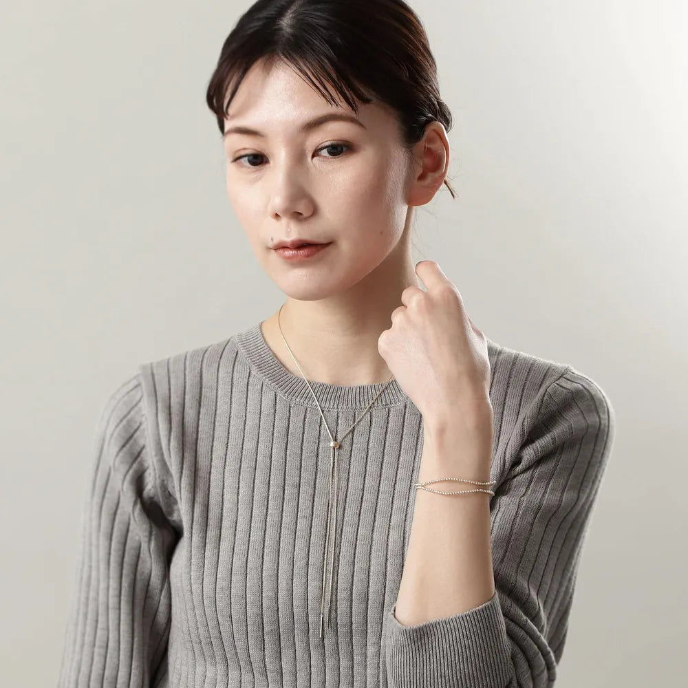 COCOSHNIK K10スパイクトリプル ラリエットネックレス